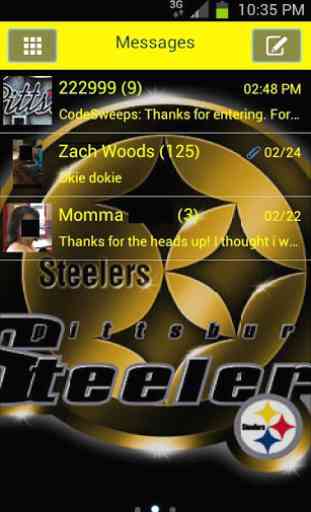 GO SMS Steelers Theme 1