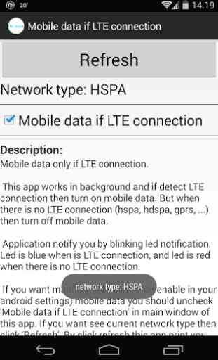 Mobile data if LTE connection 1