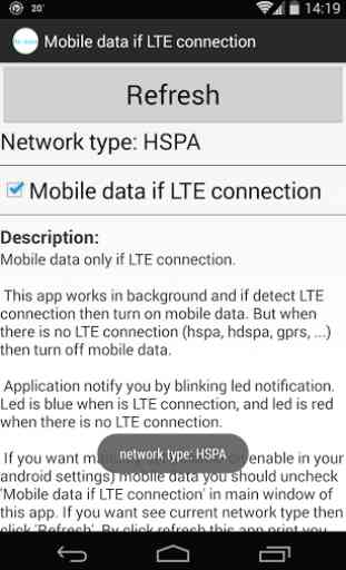 Mobile data if LTE connection 3