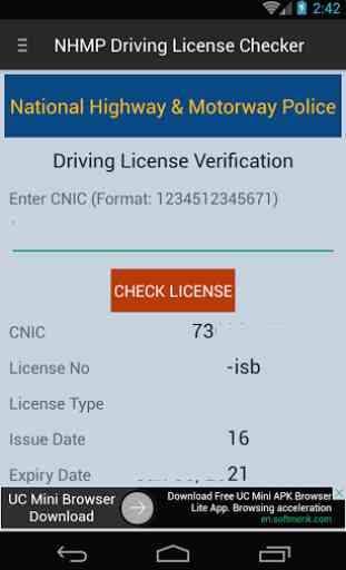 NHMP Driving License Checker 2