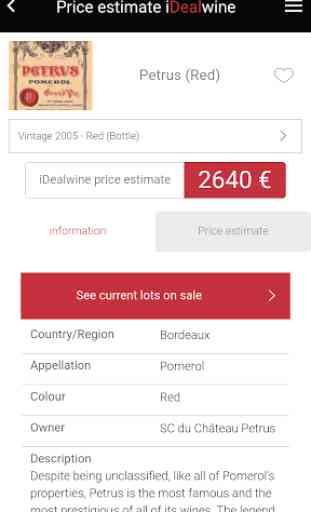 Wine Price Database, iDealwine 3
