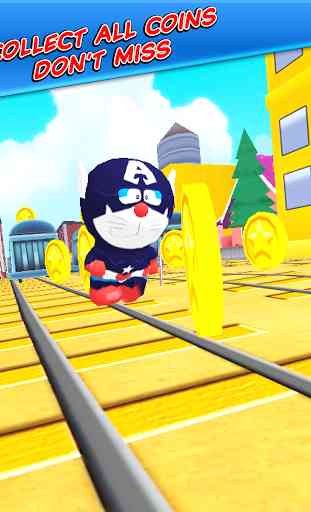 3D Captain Cat Subway Run 2