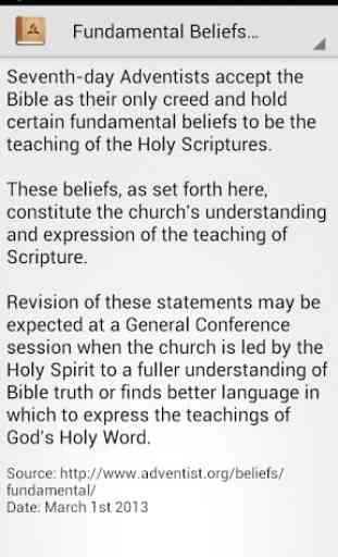 Beliefs of 7th Day Adventists 1