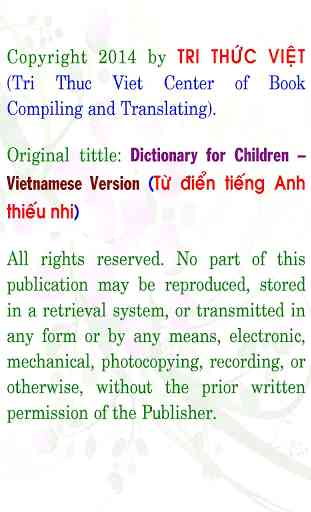 Dictionay for Children Vietnam 2