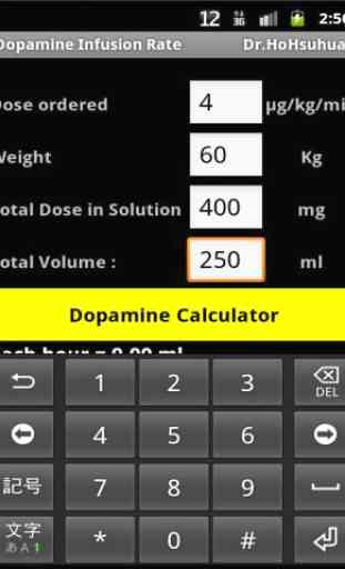 Dopamine Infusion Rate 1