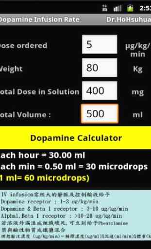 Dopamine Infusion Rate 4