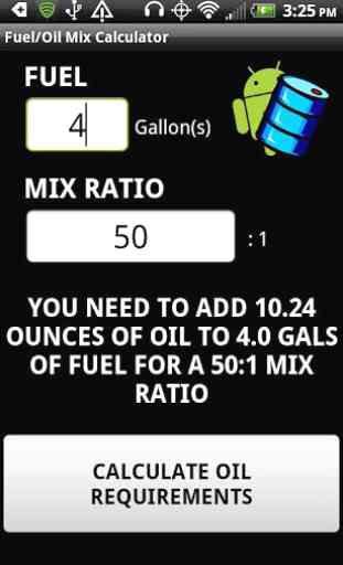 Fuel/Oil Mix Calculator 1