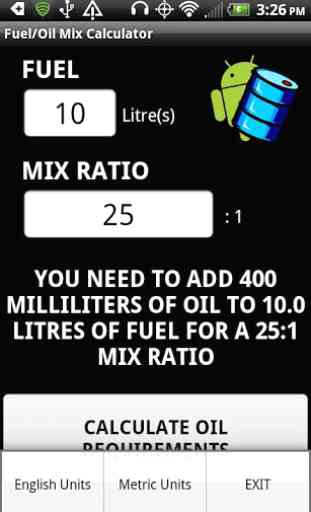 Fuel/Oil Mix Calculator 2