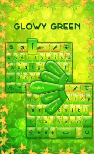 Glowy Green GO Keyboard Theme 1