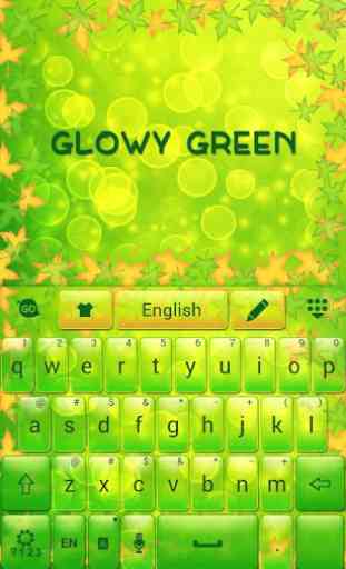 Glowy Green GO Keyboard Theme 3