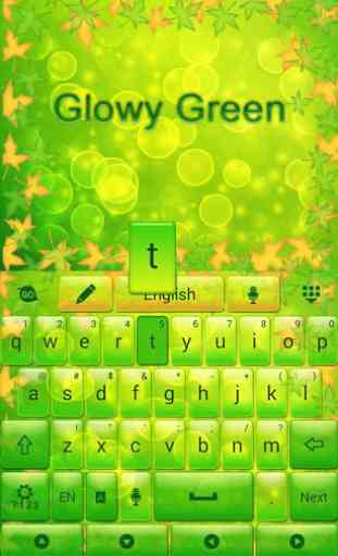 Glowy Green GO Keyboard Theme 4