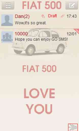 GO sms FIAT 500 theme 1
