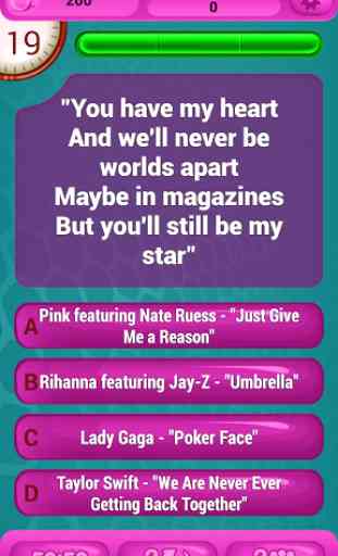 Guess The Lyrics POP Quiz 2