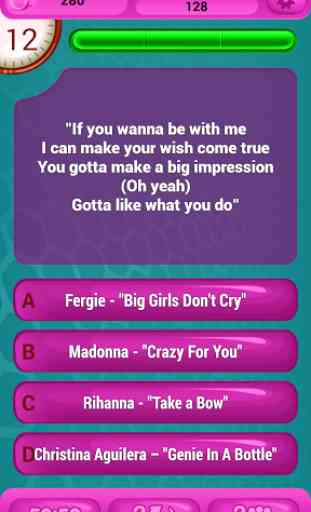 Guess The Lyrics POP Quiz 4
