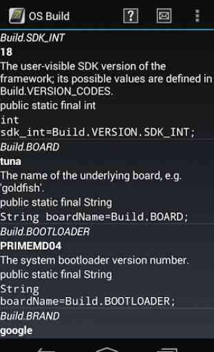 OS Build in Android 4