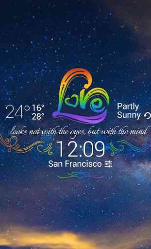 Rainbow Love theme widget 2