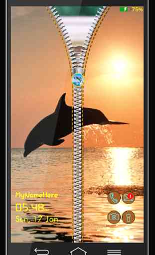 Dolphin Zipper Lock Screen 1