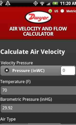 Dwyer Air Velocity Calculator 1