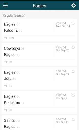 Football Schedule for Eagles 3