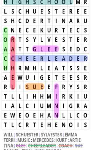 Glee Word Search 1