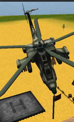 Combat helicopter 3D flight 3