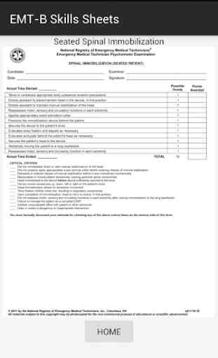 EMT-B Skills Sheets 2