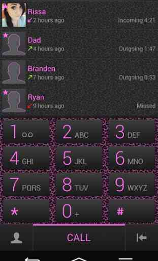 ExDialer Pink Leopard Theme 1