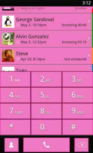 exDialer Pink WP7 Theme 1