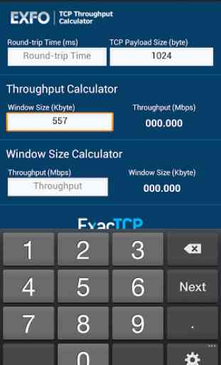EXFO Ethernet Calculator 3