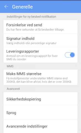 GO SMS Pro Denmark language 1