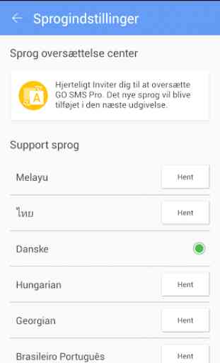 GO SMS Pro Denmark language 2