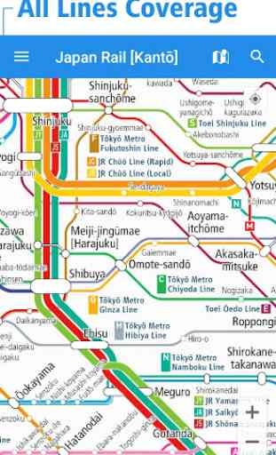 Japan Rail Map - Tokyo & Osaka 1