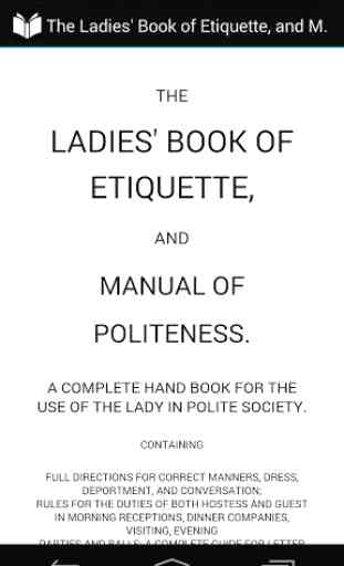 The Ladies' Book of Etiquette 1