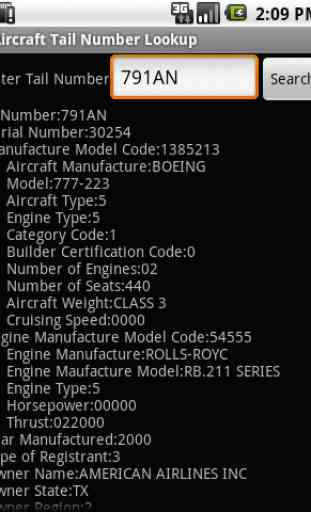 Aircraft Tail Number Lookup 1