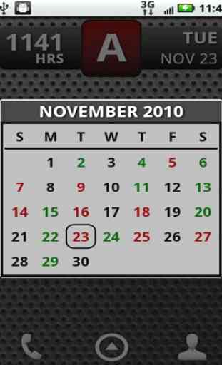 FD Shift Calendar Widget 2
