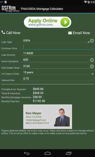FHA/USDA Mortgage Calculator 1