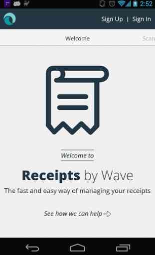 Receipts by Wave for business 1