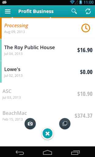 Receipts by Wave for business 2