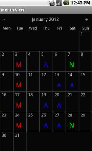 Shift Calendar 4