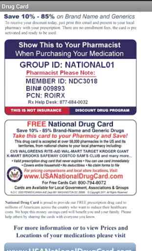 USA National Drug Card 3
