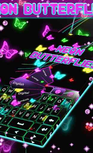 Neon Butterflies Keyboard 1