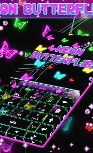 Neon Butterflies Keyboard 4