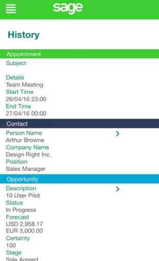 Sage CRM for iPhone 2
