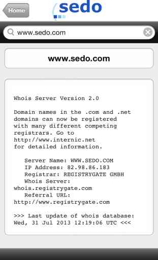 Sedo's Domain Search App 3