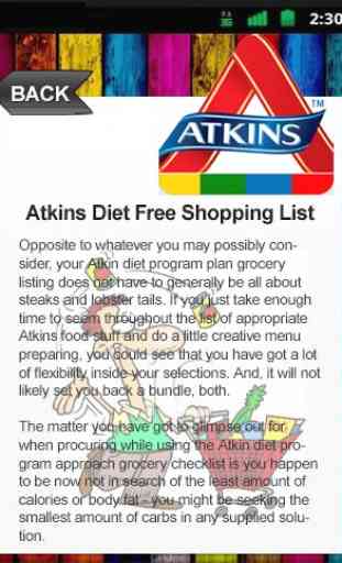 Atkins Diet Free Shopping List 2