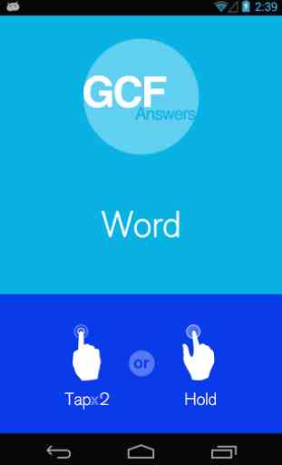 GCF Answers for Word 1