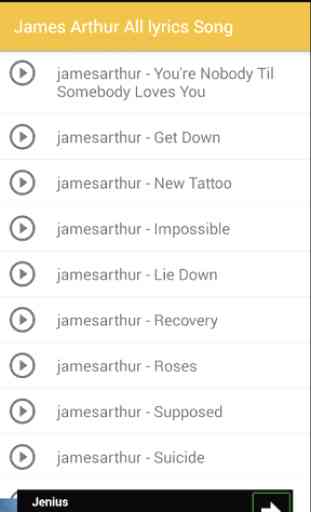 James Arthur All lyrics Song 1