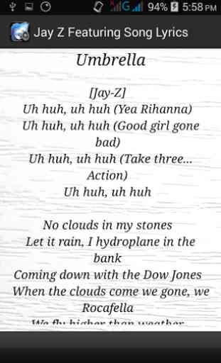 Jay Z Featuring Song Lyrics 3