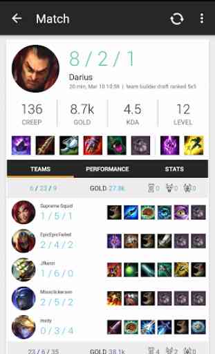 Match History for LoL 3