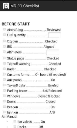 MD-11 Checklist 1